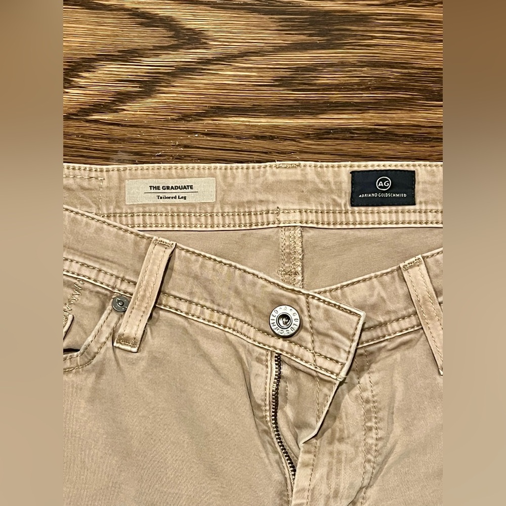 AG Adriano Goldschmied Men’s The Graduate Khaki Chino Pants 30 x 32 - Picture 2 of 5